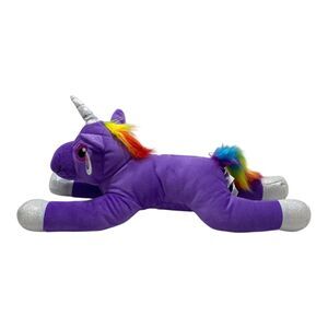Nanco Unicorn Plush Stuffed Animal 18” Purple Horse Rainbow Mane and Tail Toy